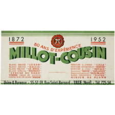 Buvard publicitaire. Millot-Cousin. 1872-1952.