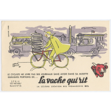 Buvard publicitaire. La vache qui rit. Le cycliste. 