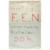 Ce soir 9 juin meeting F.E.N.