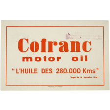 Buvard publicitaire. Cofranc motor oil.