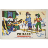 Buvard publicitaire. Philbée. Fournisseur de l'équipe de France (Ski de fond).