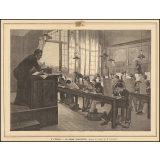 A l'école. La leçon d'écriture.