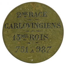 Jeton d'Histoire évoquant la dynastie des Carlovingiens. 