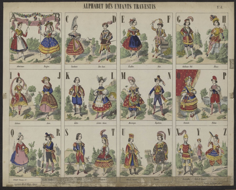 Alphabet des enfants travestis.