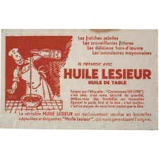 Buvard publicitaire. Huile Lesieur.