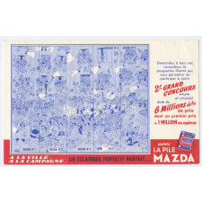 Buvard publicitaire. Pile Mazda. 2e grand concours.