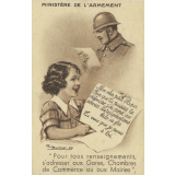 Ministère de l'Armement - Mon cher petit Papa, Pour que tu puisses te défendre, j'ai porté au service des récupérations … kilo de fer. Tu vois que je pense à toi.