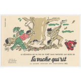 Buvard publicitaire. La vache qui rit. Le bûcheron. 