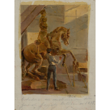 Estatua en construcion del General Gonzàlez Ortega en 1895
