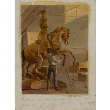 Estatua en construcion del General Gonzàlez Ortega en 1895