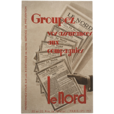 Buvard publicitaire. Groupez vos Assurances aux compagnies Le Nord.