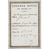 Ex-praemio . Collège royal de Henri IV.