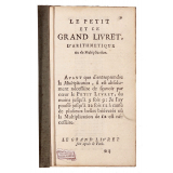 Le Petit et le grand livret d'arithmétique ou de multiplication.