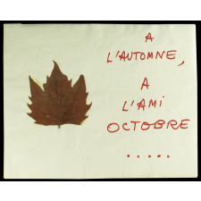 A l'automne, à l'ami octobre.