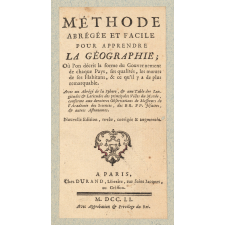 Méthode abrégée et facile pour apprendre la Géographie.
