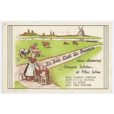 Buvard publicitaire. Le bon lait de France.