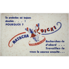 Buvard publicitaire. Laines à tricoter Natacha Dicki.