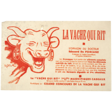 Buvard publicitaire. La vache qui rit. L'opinion du Docteur Edouard de Pomiane.