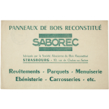 Buvard publicitaire. Panneaux de bois reconstitué Saborec.
