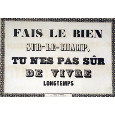 Fais le bien sur-le-champ, tu n'es pas sûr de vivre longtemps.
