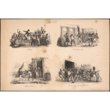 Croquis des Journées des 27, 28 et 29 Juillet : L'Ordre. Serment patriotique. Départ du havrais. Prise d'un magasin de poudre et de plomb.