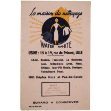 Buvard publicitaire. Water White. La maison du nettoyage.