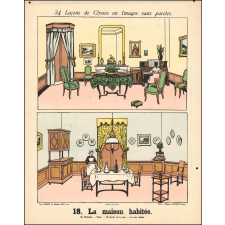 Tableaux muraux. 34 Leçons de Choses en Images sans paroles en tableaux muraux à raconter par les Petits. 17- La construction d'une maison. 18- La maison habitée.