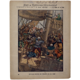 Bataille navale de l'Ecluse (24 juin 1340) - Art et Histoire militaires - 3e Série: Marine - I. La rame et la voile Antiquité et Moyen Age. N°9.