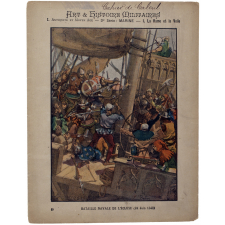 Bataille navale de l'Ecluse (24 juin 1340) - Art et Histoire militaires - 3e Série: Marine - I. La rame et la voile Antiquité et Moyen Age. N°9.