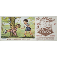 Buvard publicitaire. Chocolat Cardon. La balançoire.