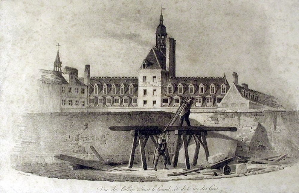 Vue du Collège Louis le Grand, côté de la rue des Grés.