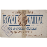 Buvard publicitaire. Royal Gaillac. Vin de grande marque.