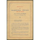 Message du Maréchal Pétain, chef de l'État, aux scouts de France.