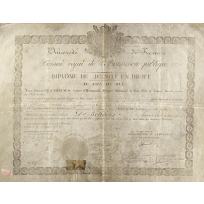Diplôme de licencié en droit.