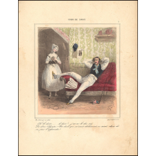Cours de droit. Oh ! le droit... le droit !.. j'en ai le dos scié. Dis donc Olympe, un droit qui m'irait drôlement, ce serait celui de ne pas l'apprendre ?