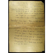 Le Bilan des discussions - Histoire.