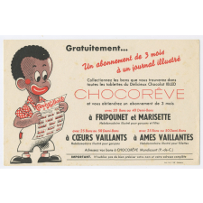 Buvard publicitaire. Chocorêve. Gratuitement un abonnement de 3 mois à un journal illustré.