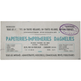 Buvard publicitaire. Papeteries-Imprimeries Dagnelies.