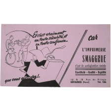 Buvard publicitaire. Imprimerie Smagghue - Estaires (Nord).