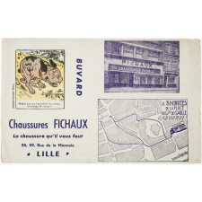 Buvard publicitaire. Chaussures Fichaux. Image devinette.