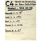 C4 - Comité de Coordination des Cadres Contestataires - Réunions : Halle aux vins.