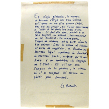 En règle générale, le langage du bourreau n'est pas celui d'une violence qu'il exerce au nom d'un pouvoir établi -
G. Bataille.