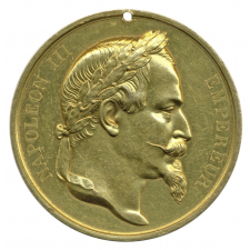 Médaille de prix aux Instituteurs de classes d'adultes à l'effigie de Napoléon III.