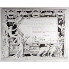 Exposition Universelle de 1889. Le jury international des récompenses décerne un diplôme de Grand Prix.