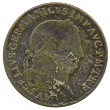 Monnaie romaine à l'effigie de l'empereur Vitellius.