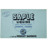 Buvard publicitaire. Saplé liquide.