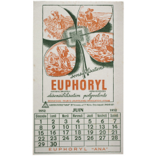 Buvard publicitaire. Euphoryl Ana. Calendrier de Juin 1952.