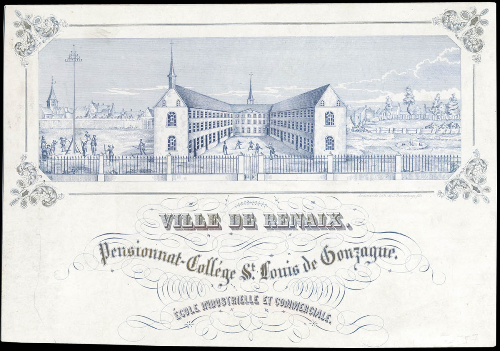 Ville de Renaix. Pensionnat-Collège St Louis de Gonzague. Ecole industrielle et commerciale.