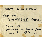 Comité d'initiative pour une université populaire.