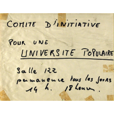 Comité d'initiative pour une université populaire.